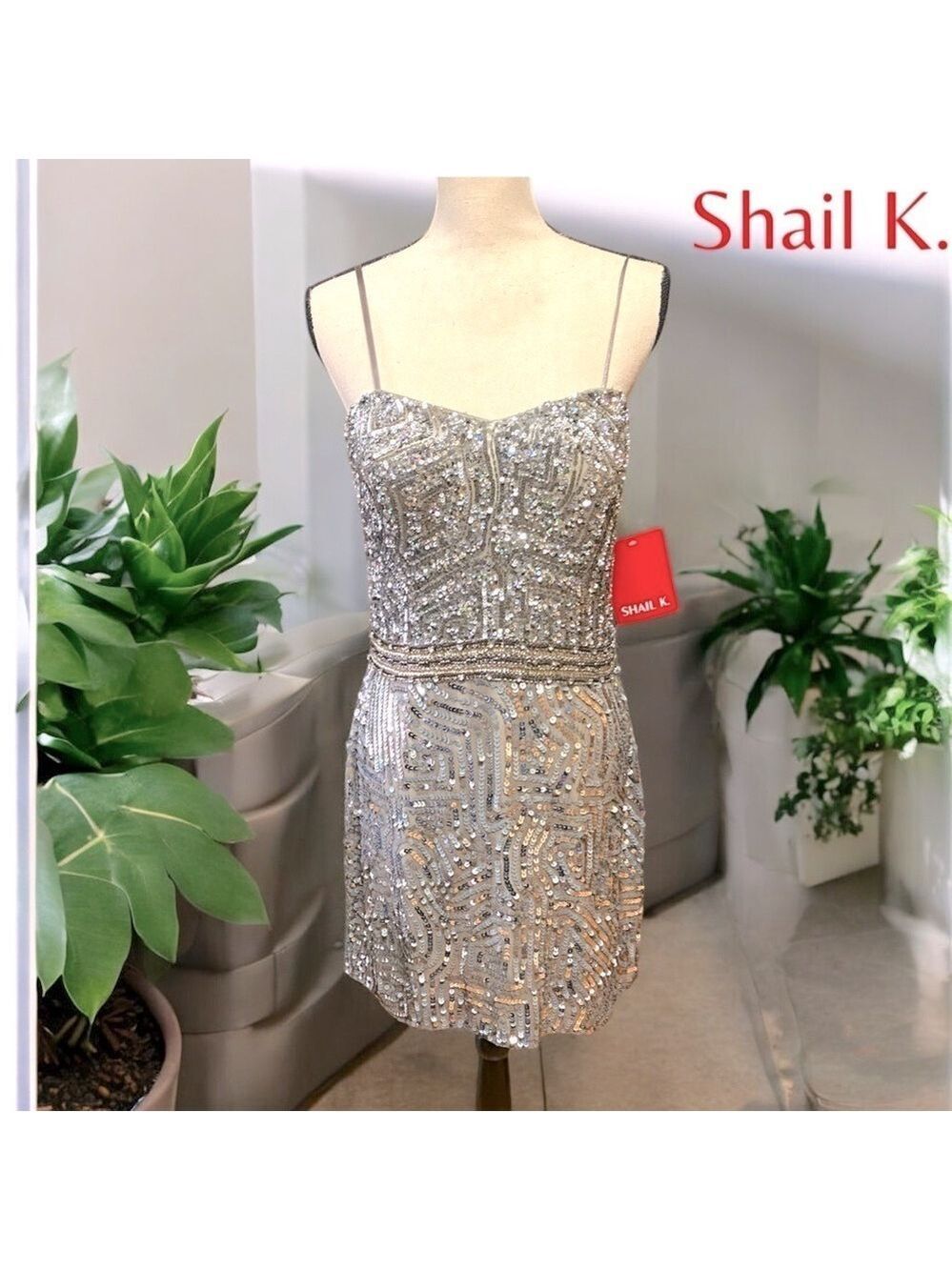 Shail K. -NWT size 16 silk beaded/sequined cocktail collection style #3487 New!!